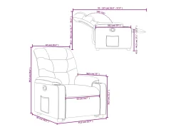 vidaxl Poltrona*Poltrona reclinável elevatória couro artificial Castanho