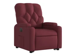 vidaxl Poltrona*Poltrona reclinável elevatória elétrica tecido -tinto Vermelho