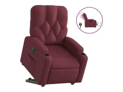 vidaxl Poltrona*Poltrona reclinável elevatória elétrica tecido -tinto Vermelho