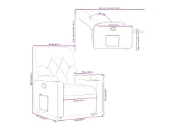 vidaxl Poltrona*Poltrona reclinável elevatória couro artificial cor Creme