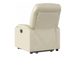 vidaxl Poltrona*Poltrona reclinável elevatória couro artificial cor Creme