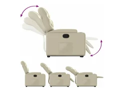 vidaxl Poltrona*Poltrona reclinável elevatória couro artificial cor Creme