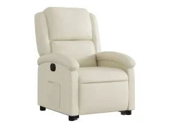 vidaxl Poltrona*Poltrona reclinável elevatória elétrica couro artificial Creme