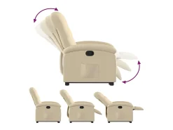 vidaxl Poltrona*Poltrona reclinável elevatória tecido cor Creme