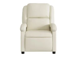 vidaxl Poltrona*Poltrona reclinável elétrica couro artificial cor Creme