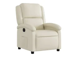 vidaxl Poltrona*Poltrona reclinável elétrica couro artificial cor Creme