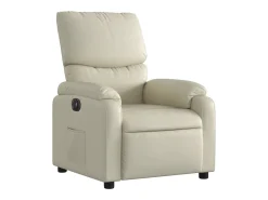 vidaxl Poltrona*Poltrona reclinável elétrica couro artificial cor Creme