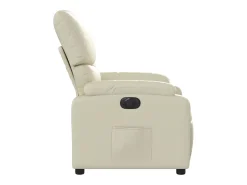 vidaxl Poltrona*Poltrona reclinável elétrica couro artificial cor Creme