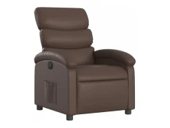 vidaxl Poltrona*Poltrona reclinável elétrica couro artificial castanho Castanho chocolate