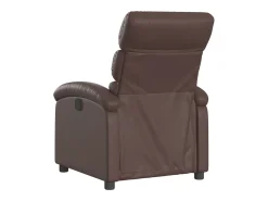 vidaxl Poltrona*Poltrona reclinável elétrica couro artificial castanho Castanho chocolate