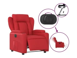 vidaxl Poltrona*Poltrona reclinável elétrica couro artificial Vermelho