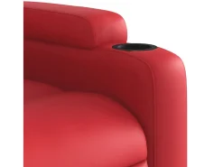 vidaxl Poltrona*Poltrona reclinável elétrica couro artificial Vermelho