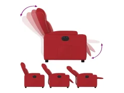 vidaxl Poltrona*Poltrona reclinável elétrica couro artificial Vermelho