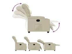 vidaxl Poltrona*Poltrona reclinável elétrica couro artificial cor Creme