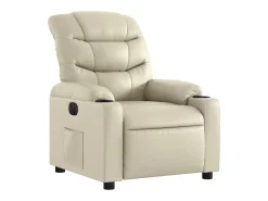 vidaxl Poltrona*Poltrona reclinável elétrica couro artificial cor Creme