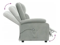 vidaxl Poltrona*Poltrona reclinável elétrica veludo -claro Cinzento