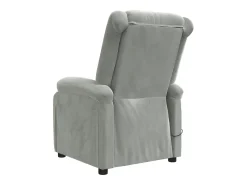vidaxl Poltrona*Poltrona reclinável elétrica veludo -claro Cinzento