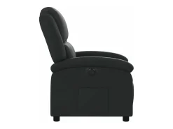 vidaxl Poltrona*Poltrona reclinável elétrica couro genuíno Preto