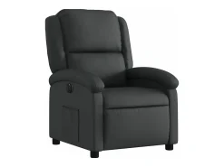 vidaxl Poltrona*Poltrona reclinável elétrica couro genuíno Preto