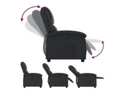 vidaxl Poltrona*Poltrona reclinável elétrica couro genuíno Preto