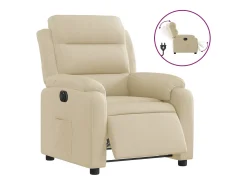 vidaxl Poltrona*Poltrona reclinável elétrica tecido cor Creme