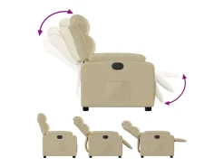 vidaxl Poltrona*Poltrona reclinável elétrica tecido cor Creme