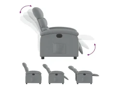 vidaxl Poltrona*Poltrona reclinável elétrica tecido cinzento-claro Cinzento claro