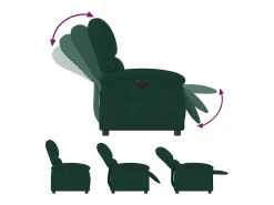 vidaxl Poltrona*Poltrona reclinável elétrica veludo -escuro Verde
