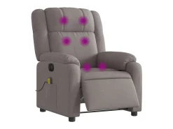 Hot Poltrona reclinável massagens elétrica | Poltrona Confortável tecido cinza-acastanhado SHL926631 Poltrona