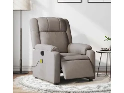 Hot Poltrona reclinável massagens elétrica | Poltrona Confortável tecido cinza-acastanhado SHL926631 Poltrona