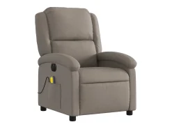 Hot Poltrona reclinável massagens elétrica | Poltrona Confortável tecido cinza-acastanhado SHL878727 Poltrona