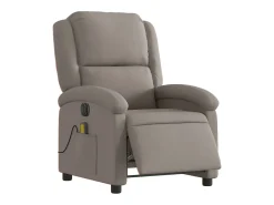 Hot Poltrona reclinável massagens elétrica | Poltrona Confortável tecido cinza-acastanhado SHL878727 Poltrona