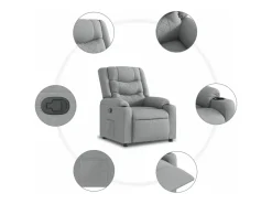 vidaxl Poltrona*Poltrona reclinável tecido cinzento-claro Cinzento claro