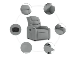 vidaxl Poltrona*Poltrona reclinável tecido -claro Cinzento