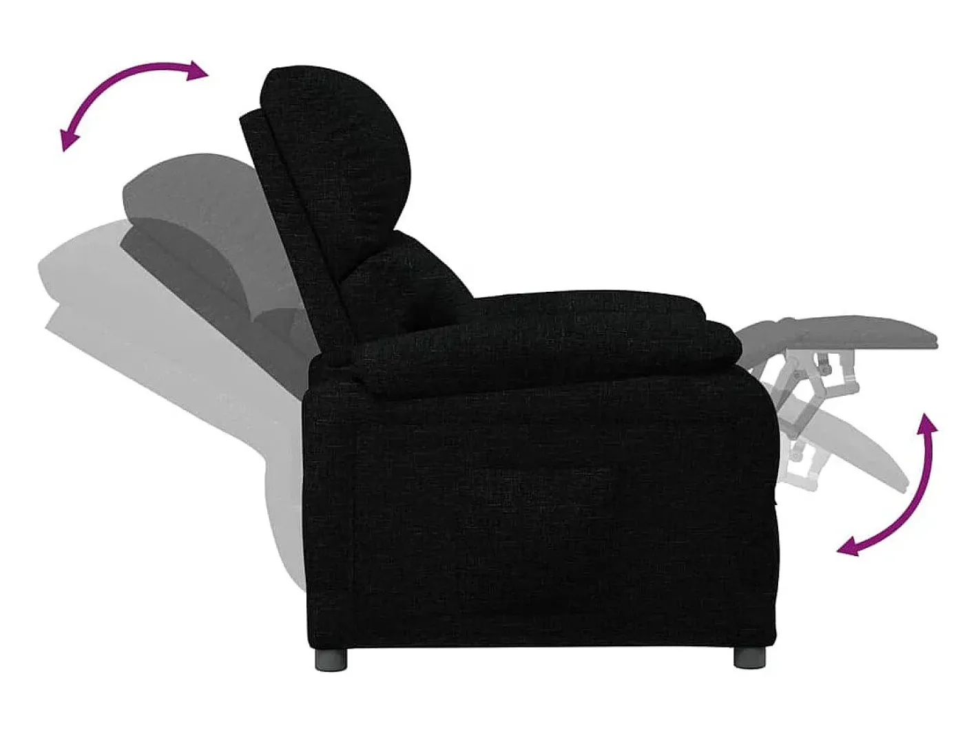 vidaxl Poltrona*Poltrona reclinável tecido Preto