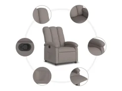 Outlet Poltrona reclinável tecido cinzento-acastanhado Poltrona