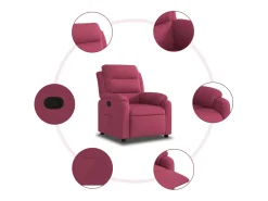 vidaxl Poltrona*Poltrona reclinável veludo tinto Vermelho
