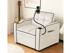 Outlet Poltrona retrátil em veludo - com suporte para copos + suporte para telemóvel - Poltrona