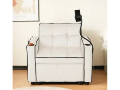Outlet Poltrona retrátil em veludo - com suporte para copos + suporte para telemóvel - Poltrona