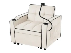 Outlet Poltrona retrátil em veludo - com suporte para copos + suporte para telemóvel - Poltrona