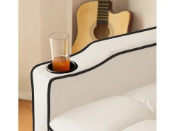 Outlet Poltrona retrátil em veludo - com suporte para copos + suporte para telemóvel - Poltrona