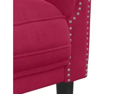 vidaxl Poltrona*Poltrona veludo -tinto Vermelho