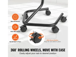 Porta-Folhetos SucceBuy, 32 Bolsas, Suporte de Documentação Rotativo com 5 Rodas, Expositor de Cartões Comemorativos Giratório em 360°*