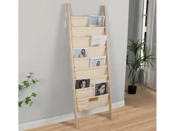 Porta-revistas Xoel em tecido e madeira com 8 seções.*VS Venta-stock Best
