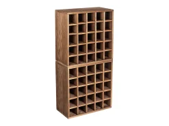 Acessórios De Arrumação|Acessório Vinho E Bar*Porta-vinhos Loreo xadrez madeira marrom escuro 2 peças
