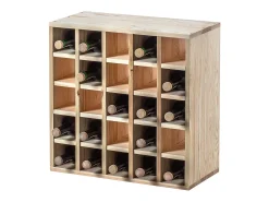 Porta-vinhos Loreo xadrez madeira marrom claro^ New