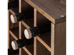 Porta-vinhos Loreo xadrez madeira marrom escuro^ Online
