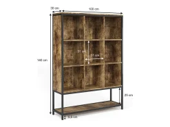 Vicco Prateleira*Prateleira de armazenamento carvalho rústico 100x30x140 fyrk Natural escuro