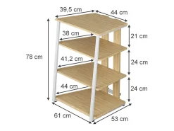Vicco Prateleira*Prateleira de armazenamento sonoma/branco 61x53x78 tonar Natural claro
