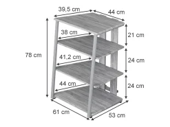Vicco Prateleira*Prateleira de armazenamento cinza 61x53x78 tonar Cinzento